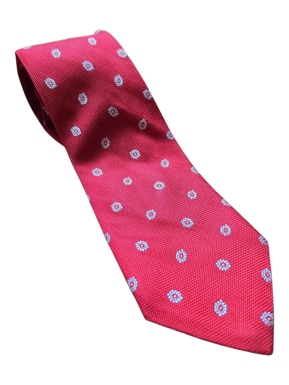 BROOKS BROTHERS | Italian Silk Red Medallion Necktie‎ USA Classic | 64